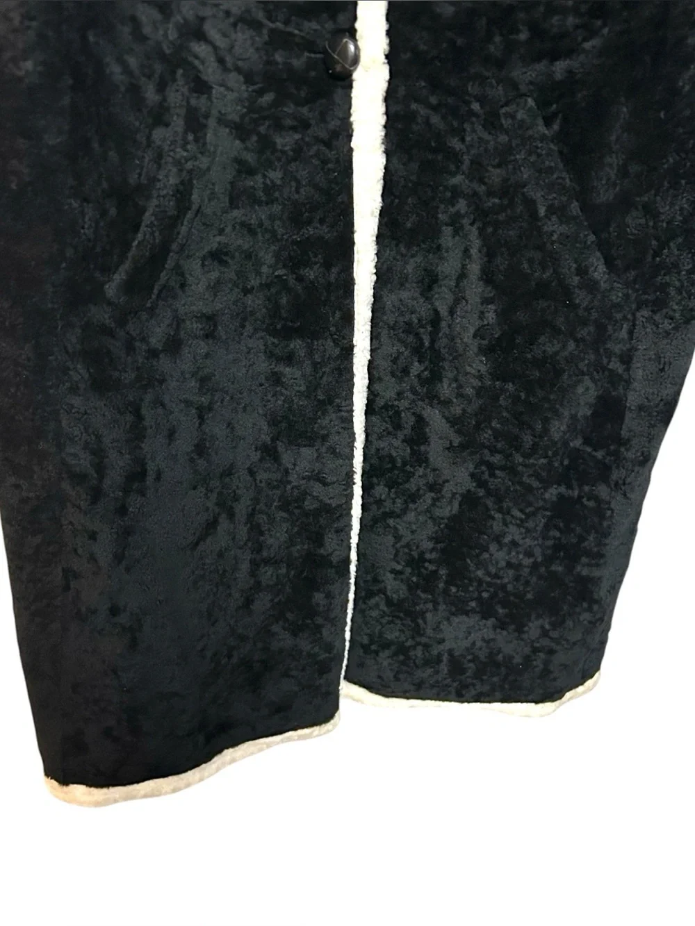Chanel 48 shearling button coat camellia fur‎ brooches RARE VINTAGE A03